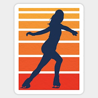 Vintage Ice Skating Silhouette Sticker